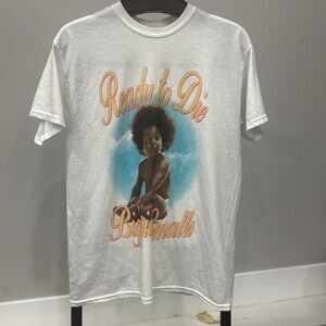 Biggie Smalls Notorious BIG White Graphic Ready to Die Tee Shirt.  Sz M